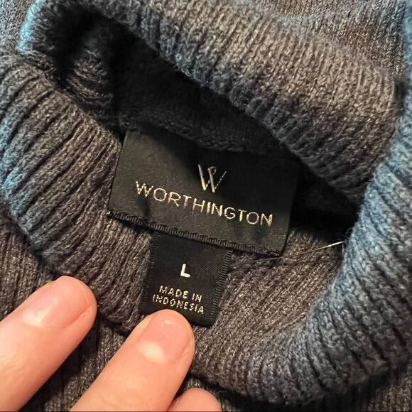 NWT! Worthington grey turtle neck sweater - Picture 4 of 13